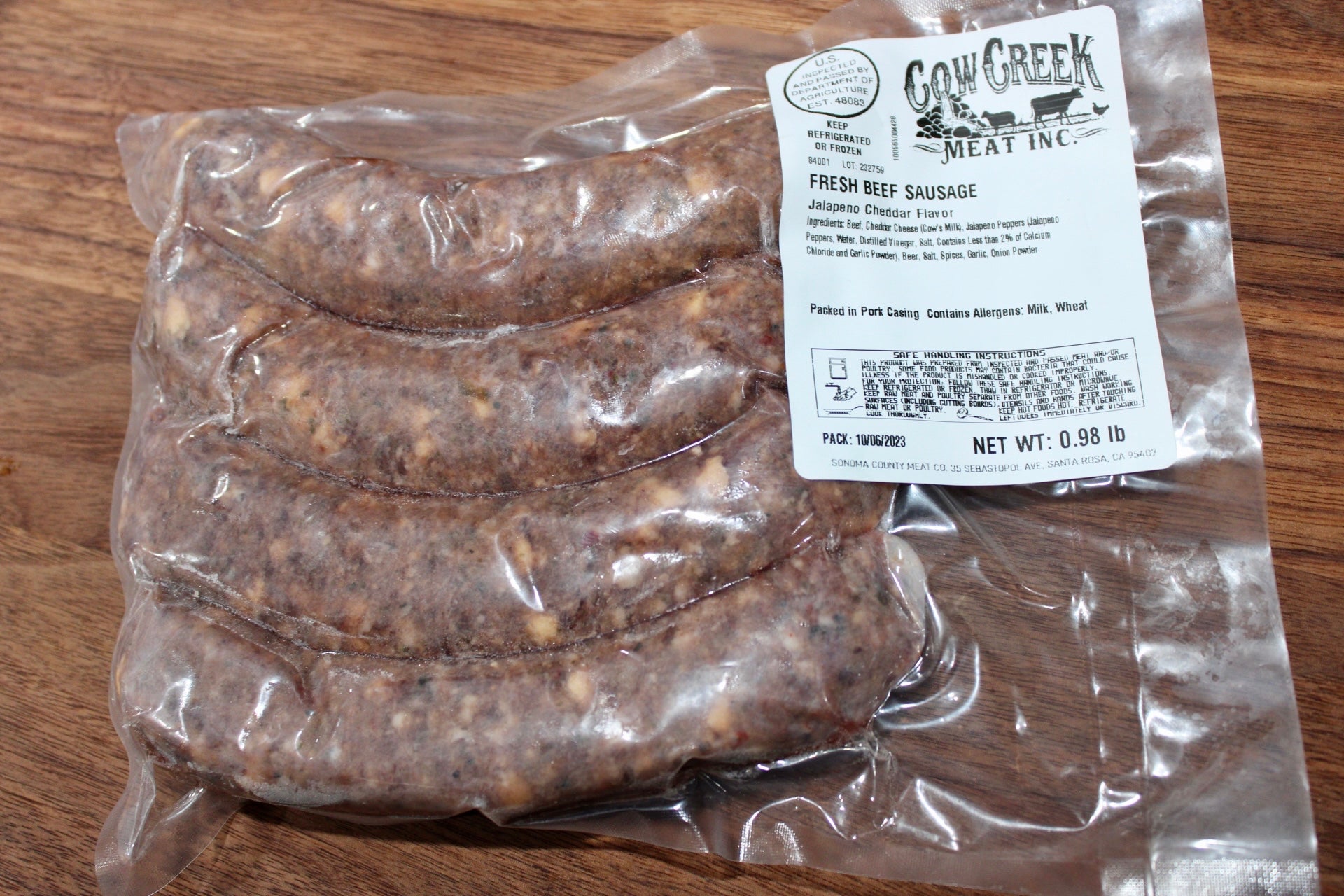 Cheddar Jalapeño Beef Sausage – Cow Creek Meat