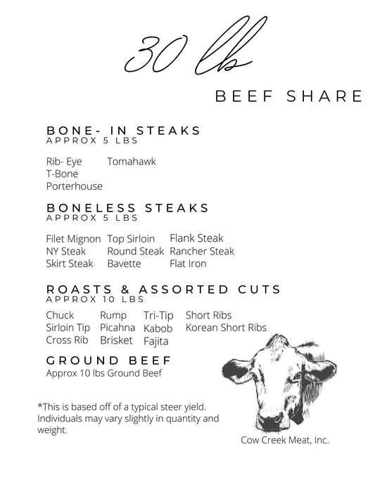 30LB Beef Share